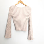 Vestique Light Tan Chenille Ribbed Twist Back- Size S