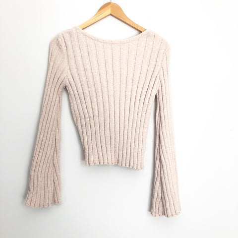 Vestique Light Tan Chenille Ribbed Twist Back- Size S