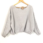 Vestique Light Grey Chenille Basket Weave Wide Cut Sweater NWT- Size S