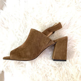 Sole Society Suede Slingback Peep Toe with Block Heel- Size 8