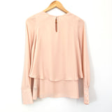 Who What Wear Blush Pink Ruffle Long Sleeve Blouse- Size XS