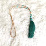 Boutique Green Tassel Necklace