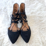 Mossimo Black Lace Up Flats with Back Zipper- Size 9.5