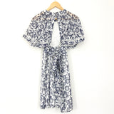 ASOS White & Blue Floral Open Back Dress- Size 4
