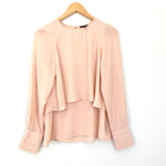 Who What Wear Blush Pink Ruffle Long Sleeve Blouse- Size XS