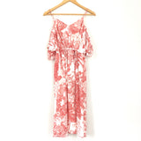 LOFT White & Red Floral Off the Shoulder Dress- Size S Petite