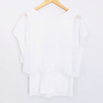 Joseph A White Dolman Sleeve Blouse with Waist Band- Size S