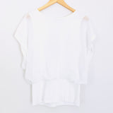 Joseph A White Dolman Sleeve Blouse with Waist Band- Size S