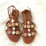 Gianni Bini Camel Beaded Sandal- Size 9.5 (see notes)