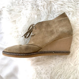 J Crew Beige Suede Bootie Wedge- Size 10 (See notes)