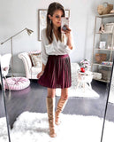 ASOS Maroon Pleated Skirt NWT- Size 0 Petite
