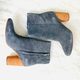 Sam Edelman Corra Grey Suede Booties with Size Zipper- Size 8