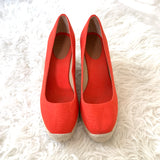 J Crew Red Espadrille Wedges- Size 10