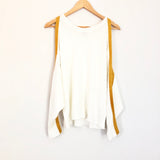 Express Cold Shoulder White Mustard Trim- Size XS