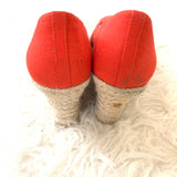 J Crew Red Espadrille Wedges- Size 10
