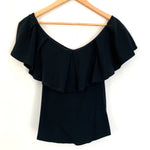 Free People Black Ruffle Top- Size XS