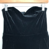 Express Black Velvet Sweatheart Strapless Jumpsuit- Size 0