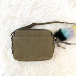 Fossil Olive Leather Crossbody Bag with Fur Details (Brand New)