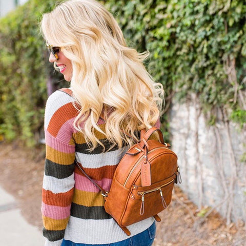 brown foax leather backpack Sole Society Brown Faux Leather Backpack – The Saved Collection