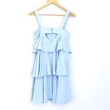 BP Ruffle Linen Dress in Light Blue- Size XXS