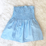 Asos Baby Blue Smocked Tube Top NWT- Size 2 Petite