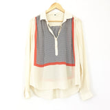 J Crew Sheer 1/2 Button Up Blouse- Size XS