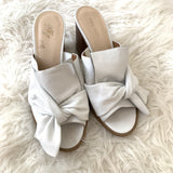 Nine West White Twist Tie Front Block Heel- Size 9