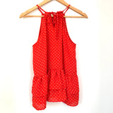Love & Piece Red and White Polka Dot Tie Back Tank- Size XS