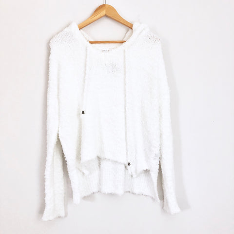 Vestique White Fuzz Hooded Sweater NWT- Size S