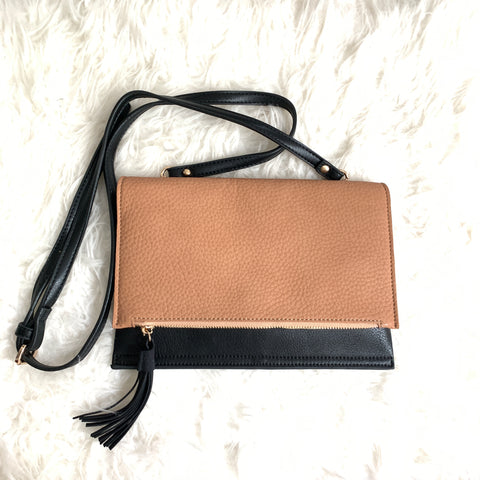 Urban Originals Tan & Black Clutch & Crossbody