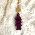 Bauble Bar Tahira Tassel Pendant Necklace In Eggplant