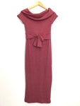 Vici Ribbed Cowl Neck Front Knot Dress- Size S