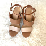 Bamboo Tan Block Heels- Size 5.5