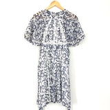 ASOS White & Blue Floral Open Back Dress- Size 4