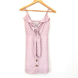 No Brand Polka Dot Button Up Front Tie Dress- Size ~XS (see notes)