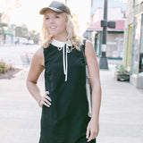 CeCe Black Dress with White Collar NWT- Size 2