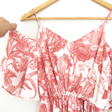 LOFT White & Red Floral Off the Shoulder Dress- Size S Petite