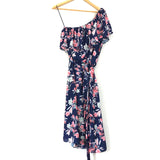 Devlin Navy Floral One Shoulder Dress- Size S
