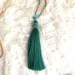 Boutique Green Tassel Necklace