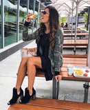 Express Camo Cardigan with Black Trim- Size XS