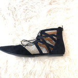 Mossimo Black Lace Up Flats with Back Zipper- Size 9.5