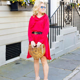 Madeleine Maternity Red Ruffle Dress- Size S