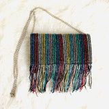 Women’s Duann Rainbow Beaded Crossbody Clutch NWT