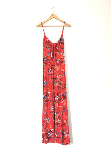 Allison Joy Red Floral Maxi Dress- Size M