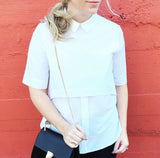River Island White Blouse With Peter Pan Collar- Size 8