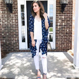 David & Young Navy Floral Kimono- One Size Fits All
