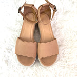 Bamboo Scalloped Espadrille Platform- Size 8