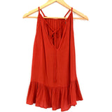 Asos Rust Back V and Tie Peplum Top- Size 4