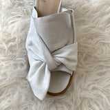Nine West White Twist Tie Front Block Heel- Size 9
