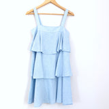 BP Ruffle Linen Dress in Light Blue- Size XXS